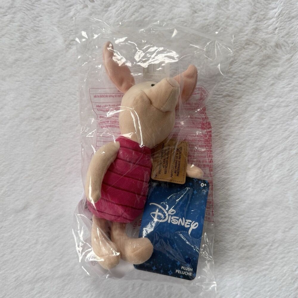 Disney Store Piglet Bean Bag Plush Toy From Winnie The Pooh 8 inch NEW